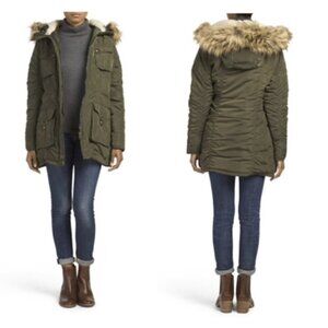 ❤️418 Madden Girl Jacket Multi Pocket Parka Coat Olive
